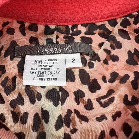 Maggie L A- Line Dress Size 2 Red Exposed Zipper NWT - Picture 5 of 6